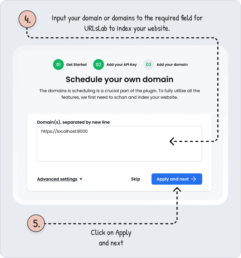 Shedule your own domain